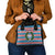 Texas Christmas Shoulder Handbag with Blue and Red Striped Festive Pattern Lone Star and Santa Motif - Wonder Print Shop
