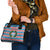 Texas Christmas Shoulder Handbag with Blue and Red Striped Festive Pattern Lone Star and Santa Motif - Wonder Print Shop