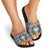 Texas Christmas Slide Sandals with Blue and Red Striped Festive Pattern Lone Star and Santa Motif - Wonder Print Shop