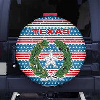 Texas Christmas Spare Tire Cover with Blue and Red Striped Festive Pattern Lone Star and Santa Motif - Wonder Print Shop