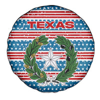 Texas Christmas Spare Tire Cover with Blue and Red Striped Festive Pattern Lone Star and Santa Motif - Wonder Print Shop