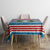 Texas Christmas Tablecloth with Blue and Red Striped Festive Pattern Lone Star and Santa Motif - Wonder Print Shop