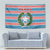 Texas Christmas Tapestry with Blue and Red Striped Festive Pattern Lone Star and Santa Motif - Wonder Print Shop
