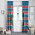Texas Christmas Window Curtain with Blue and Red Striped Festive Pattern Lone Star and Santa Motif - Wonder Print Shop