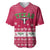 Texas Christmas Baseball Jersey with Red and White Snowflake Pattern Longhorn Skull and Christmas Cactus Motif - Wonder Print Shop