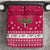 Texas Christmas Bedding Set with Red and White Snowflake Pattern Longhorn Skull and Christmas Cactus Motif - Wonder Print Shop