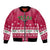 Texas Christmas Bomber Jacket with Red and White Snowflake Pattern Longhorn Skull and Christmas Cactus Motif - Wonder Print Shop