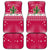 Texas Christmas Car Mats with Red and White Snowflake Pattern Longhorn Skull and Christmas Cactus Motif - Wonder Print Shop