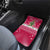 Texas Christmas Car Mats with Red and White Snowflake Pattern Longhorn Skull and Christmas Cactus Motif - Wonder Print Shop