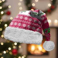 Texas Christmas Santa Hat with Red and White Snowflake Pattern Longhorn Skull and Christmas Cactus Motif - Wonder Print Shop