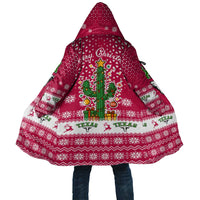 Texas Christmas Cloak with Red and White Snowflake Pattern Longhorn Skull and Christmas Cactus Motif - Wonder Print Shop