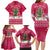 Texas Christmas Family Matching Long Sleeve Bodycon Dress and Hawaiian Shirt with Red and White Snowflake Pattern Longhorn Skull and Christmas Cactus Motif - Wonder Print Shop