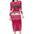 Texas Christmas Family Matching Long Sleeve Bodycon Dress and Hawaiian Shirt with Red and White Snowflake Pattern Longhorn Skull and Christmas Cactus Motif - Wonder Print Shop