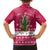 Texas Christmas Family Matching Off Shoulder Maxi Dress and Hawaiian Shirt with Red and White Snowflake Pattern Longhorn Skull and Christmas Cactus Motif - Wonder Print Shop