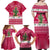 Texas Christmas Family Matching Off Shoulder Maxi Dress and Hawaiian Shirt with Red and White Snowflake Pattern Longhorn Skull and Christmas Cactus Motif - Wonder Print Shop