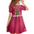 Texas Christmas Family Matching Off Shoulder Short Dress and Hawaiian Shirt with Red and White Snowflake Pattern Longhorn Skull and Christmas Cactus Motif - Wonder Print Shop