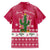 Texas Christmas Family Matching Summer Maxi Dress and Hawaiian Shirt with Red and White Snowflake Pattern Longhorn Skull and Christmas Cactus Motif - Wonder Print Shop