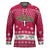 Texas Christmas Hockey Jersey with Red and White Snowflake Pattern Longhorn Skull and Christmas Cactus Motif - Wonder Print Shop