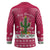 Texas Christmas Hockey Jersey with Red and White Snowflake Pattern Longhorn Skull and Christmas Cactus Motif - Wonder Print Shop