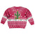 Texas Christmas Kid Ugly Christmas Sweater with Red and White Snowflake Pattern Longhorn Skull and Christmas Cactus Motif - Wonder Print Shop
