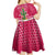 Texas Christmas Kid Short Sleeve Dress with Red and White Snowflake Pattern Longhorn Skull and Christmas Cactus Motif - Wonder Print Shop