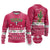 Texas Christmas Ugly Christmas Sweater with Red and White Snowflake Pattern Longhorn Skull and Christmas Cactus Motif - Wonder Print Shop