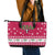 Texas Christmas Leather Tote Bag with Red and White Snowflake Pattern Longhorn Skull and Christmas Cactus Motif - Wonder Print Shop