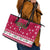 Texas Christmas Leather Tote Bag with Red and White Snowflake Pattern Longhorn Skull and Christmas Cactus Motif - Wonder Print Shop