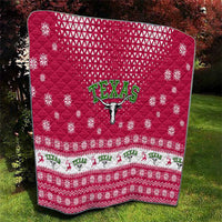 Texas Christmas Quilt with Red and White Snowflake Pattern Longhorn Skull and Christmas Cactus Motif - Wonder Print Shop