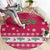 Texas Christmas Round Carpet with Red and White Snowflake Pattern Longhorn Skull and Christmas Cactus Motif - Wonder Print Shop