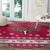 Texas Christmas Round Carpet with Red and White Snowflake Pattern Longhorn Skull and Christmas Cactus Motif - Wonder Print Shop