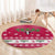 Texas Christmas Round Carpet with Red and White Snowflake Pattern Longhorn Skull and Christmas Cactus Motif - Wonder Print Shop