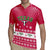 Texas Christmas Rugby Jersey with Red and White Snowflake Pattern Longhorn Skull and Christmas Cactus Motif - Wonder Print Shop