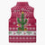 Texas Christmas Sleeveless Puffer Jacket with Red and White Snowflake Pattern Longhorn Skull and Christmas Cactus Motif - Wonder Print Shop