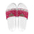 Texas Christmas Slide Sandals with Red and White Snowflake Pattern Longhorn Skull and Christmas Cactus Motif - Wonder Print Shop