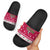 Texas Christmas Slide Sandals with Red and White Snowflake Pattern Longhorn Skull and Christmas Cactus Motif - Wonder Print Shop