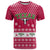 Texas Christmas T Shirt with Red and White Snowflake Pattern Longhorn Skull and Christmas Cactus Motif - Wonder Print Shop