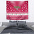 Texas Christmas Tapestry with Red and White Snowflake Pattern Longhorn Skull and Christmas Cactus Motif - Wonder Print Shop