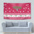 Texas Christmas Tapestry with Red and White Snowflake Pattern Longhorn Skull and Christmas Cactus Motif - Wonder Print Shop