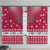 Texas Christmas Window Curtain with Red and White Snowflake Pattern Longhorn Skull and Christmas Cactus Motif - Wonder Print Shop
