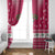 Texas Christmas Window Curtain with Red and White Snowflake Pattern Longhorn Skull and Christmas Cactus Motif - Wonder Print Shop