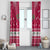 Texas Christmas Window Curtain with Red and White Snowflake Pattern Longhorn Skull and Christmas Cactus Motif - Wonder Print Shop