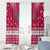 Texas Christmas Window Curtain with Red and White Snowflake Pattern Longhorn Skull and Christmas Cactus Motif - Wonder Print Shop