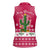 Texas Christmas Women Sleeveless Polo Shirt with Red and White Snowflake Pattern Longhorn Skull and Christmas Cactus Motif - Wonder Print Shop