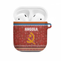 Angola Christmas AirPods Case with Red Snowflake Pattern Tribal Santa Claus Motif - Wonder Print Shop