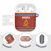 Angola Christmas AirPods Case with Red Snowflake Pattern Tribal Santa Claus Motif - Wonder Print Shop