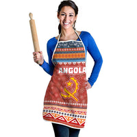 Angola Christmas Apron with Red Snowflake Pattern Tribal Santa Claus Motif - Wonder Print Shop