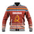 Angola Christmas Baseball Jacket with Red Snowflake Pattern Tribal Santa Claus Motif - Wonder Print Shop