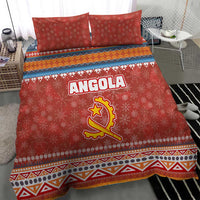 Angola Christmas Bedding Set with Red Snowflake Pattern Tribal Santa Claus Motif - Wonder Print Shop