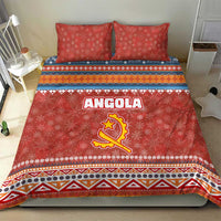 Angola Christmas Bedding Set with Red Snowflake Pattern Tribal Santa Claus Motif - Wonder Print Shop